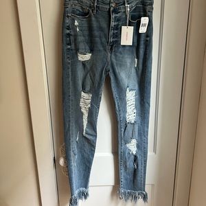 Good American mega frayed jeans